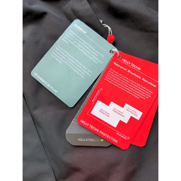 Helly Hensen Aden Long Insulated Hooded Rain Jacket Womens Large L Black - Picture 6 of 13